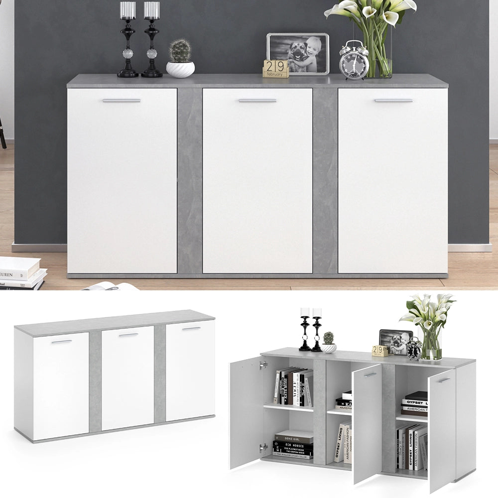 Vicco Credenza Calcestruzzo 40 x 80 cm con ante