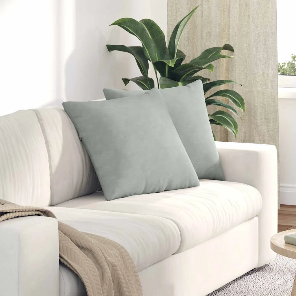 Cuscini da Divano 2 pz-Set di 2 Cuscini per Sofa Grigio chiaro 50 x 50 cm 178688