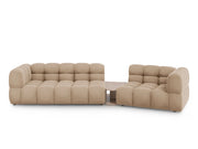Cosmopolitan Design - Divano modulare destro "Sky" 3 posti in velluto sabbia 