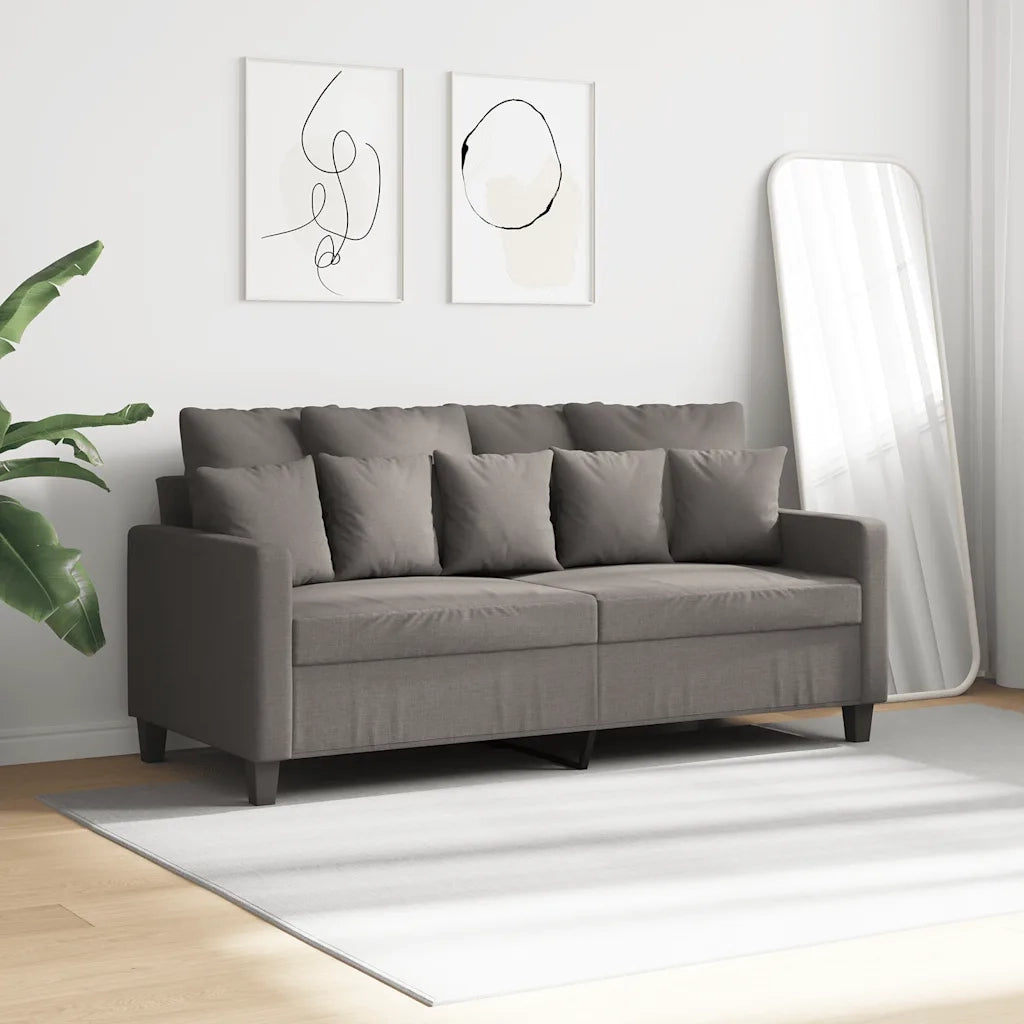 Divano a 2 Posti-Sofa 2 Posti Tortora 140 cm in Tessuto 357756