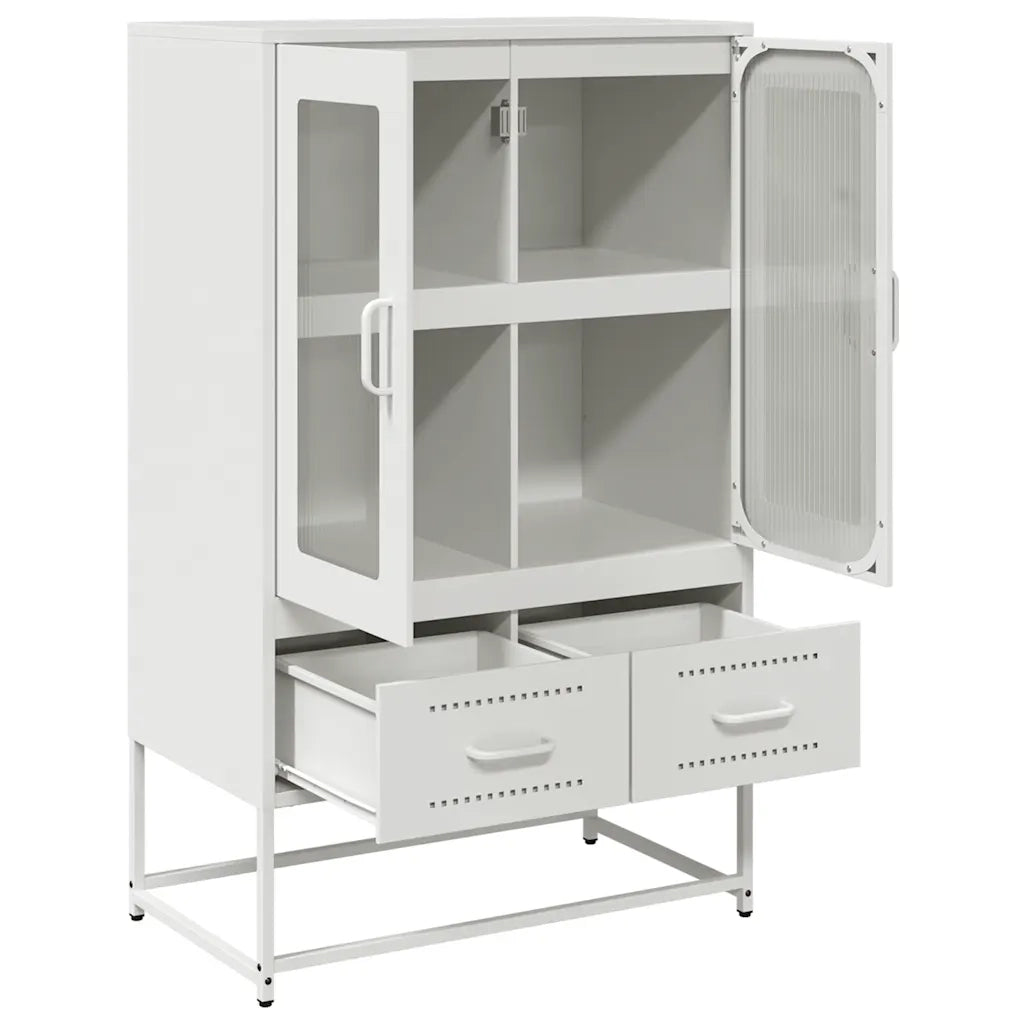 Credenza-Buffet-Armadio da cucina Bianca 68x39x111,5 cm Acciaio