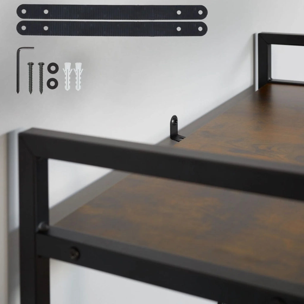 Libreria grande in stile industriale/vintage con 4 ripiani 121,5 cm marrone 08_0000278