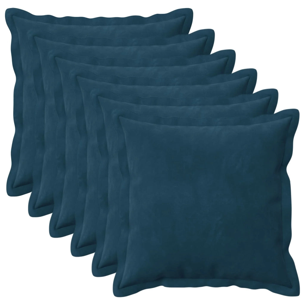 Federa 6 pcs HOUTEN Blu 45 x 45 cm Velluto 918536