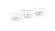 JURA KIT 3 FARETTI DA INCASSO QUADRATI ORIENTABILI BIANCHI 8X8CM ATTACCO GU10
