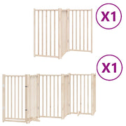Cancello per Cani con Porta Pieghevole 9 Pannelli 450 cm Pioppo CFW4786073