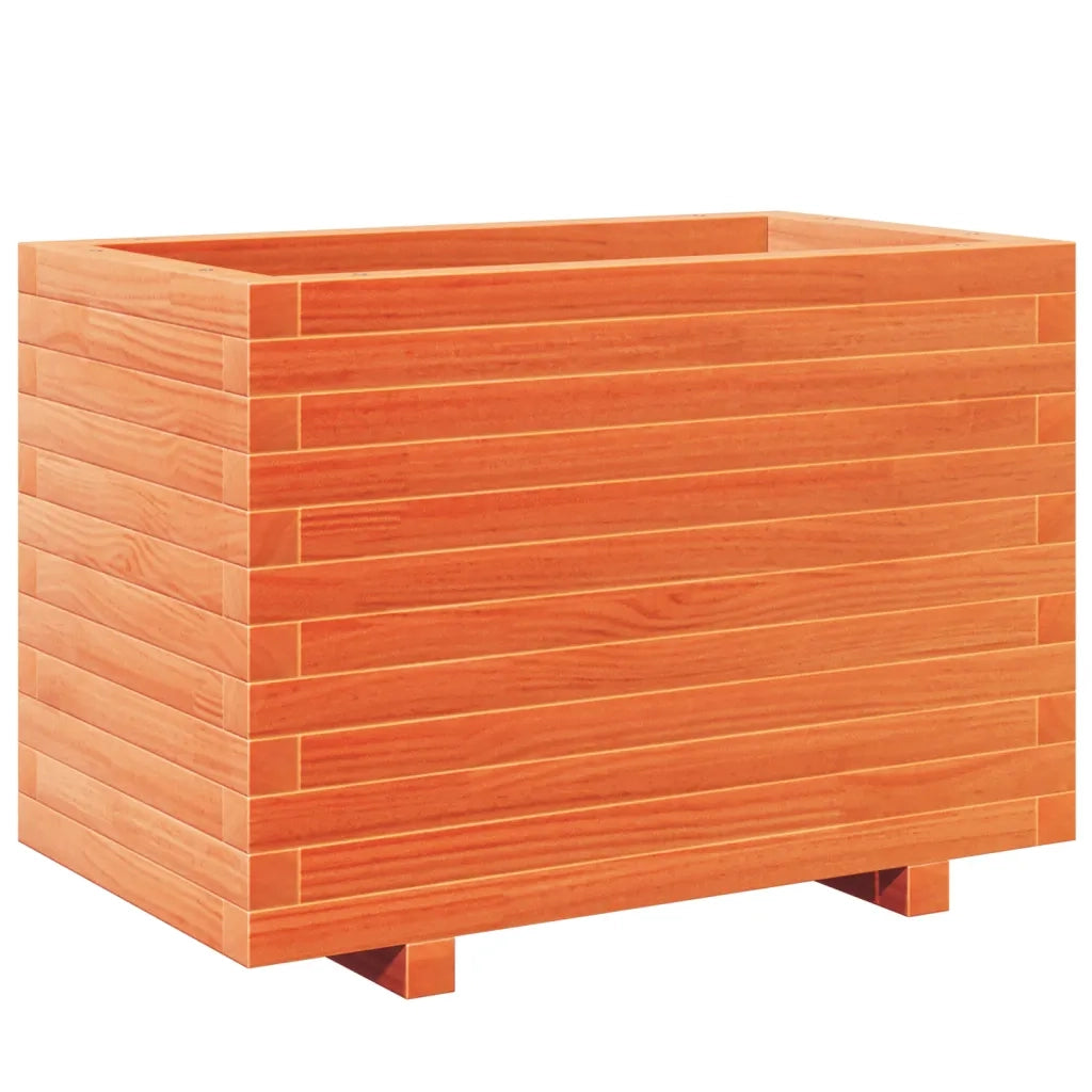 Fioriera | Cassetta per fiori | Vaso Giardino Marrone Cera 70x40x49,5cm Legno Massello Pino