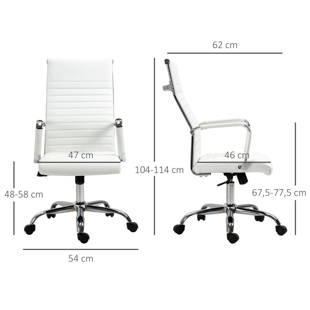 Sedia da Ufficio Girevole Regolabile con Braccioli ¨C Minimal ¨C Bianco 54x62x104-114 cm