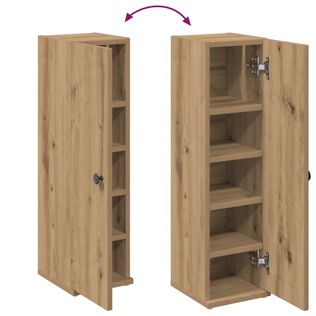 Mobile da Bagno con Portarotolo Rovere Artigianale 20,5x22x72cm 858523