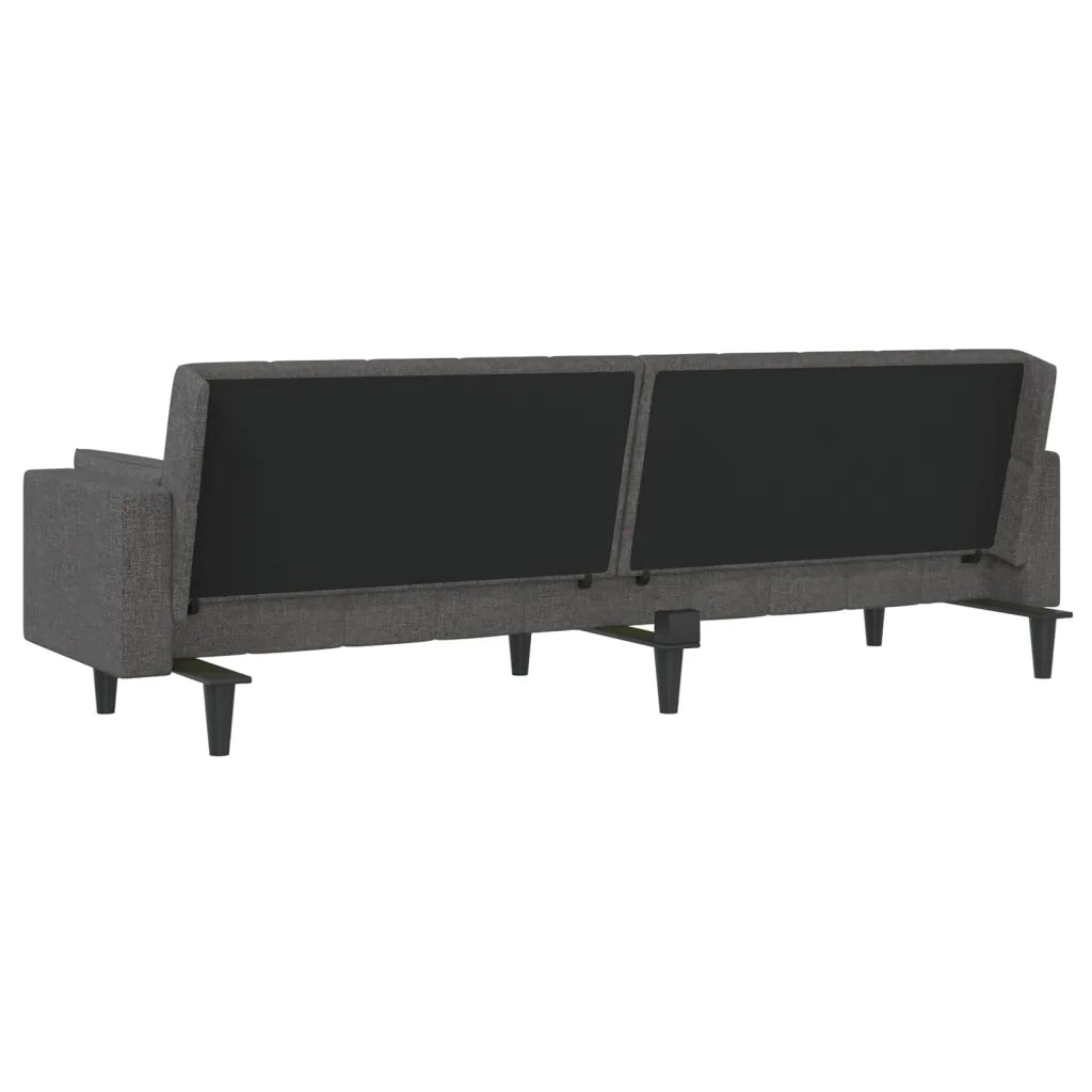 Divano Letto a 2 Posti con 2 Cuscini-Sofa Letto 2 Posti-Daybed Grigio Scuro in Tessuto 214174