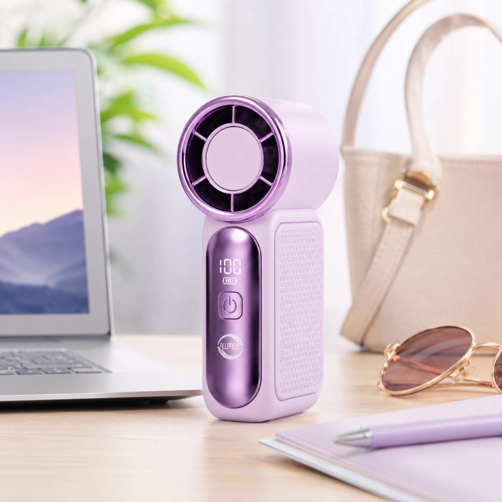 MINI VENTILATORE PORTATILE USB RICARICABILE DISPLAY VIAGGIO VELOCITA' CASA AS011