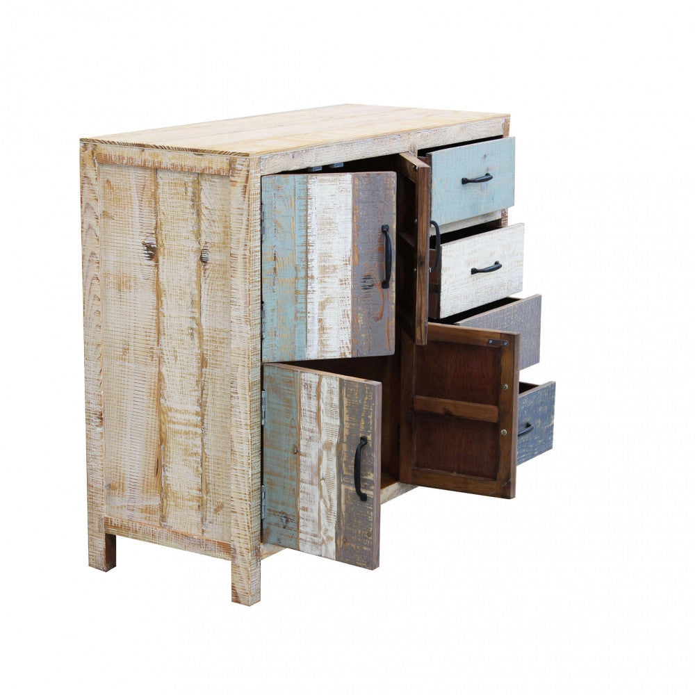 Mobile Edison 100x40x86 h cm in Legno Multicolor