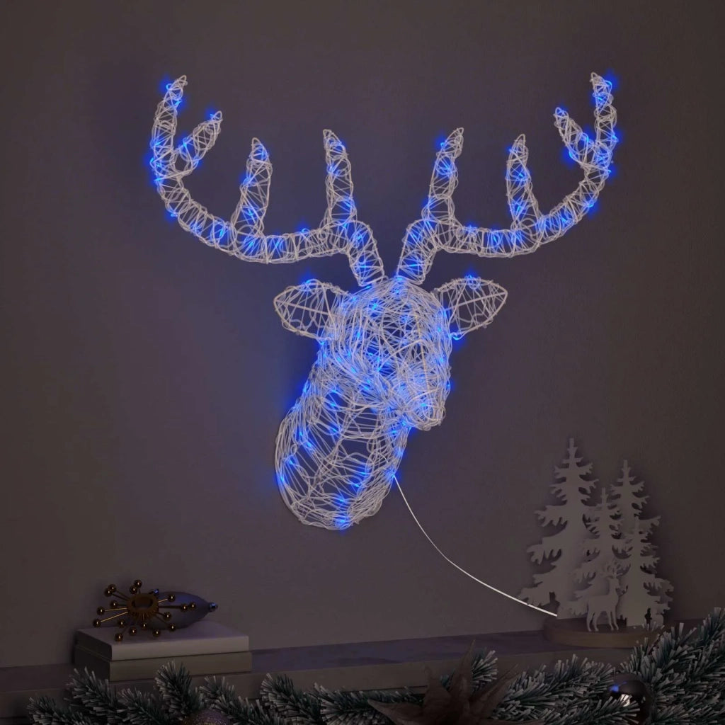 Testa di Renna con 140 LED Blu 68 x 36,5 x 62,5 cm Acrilico 42019063