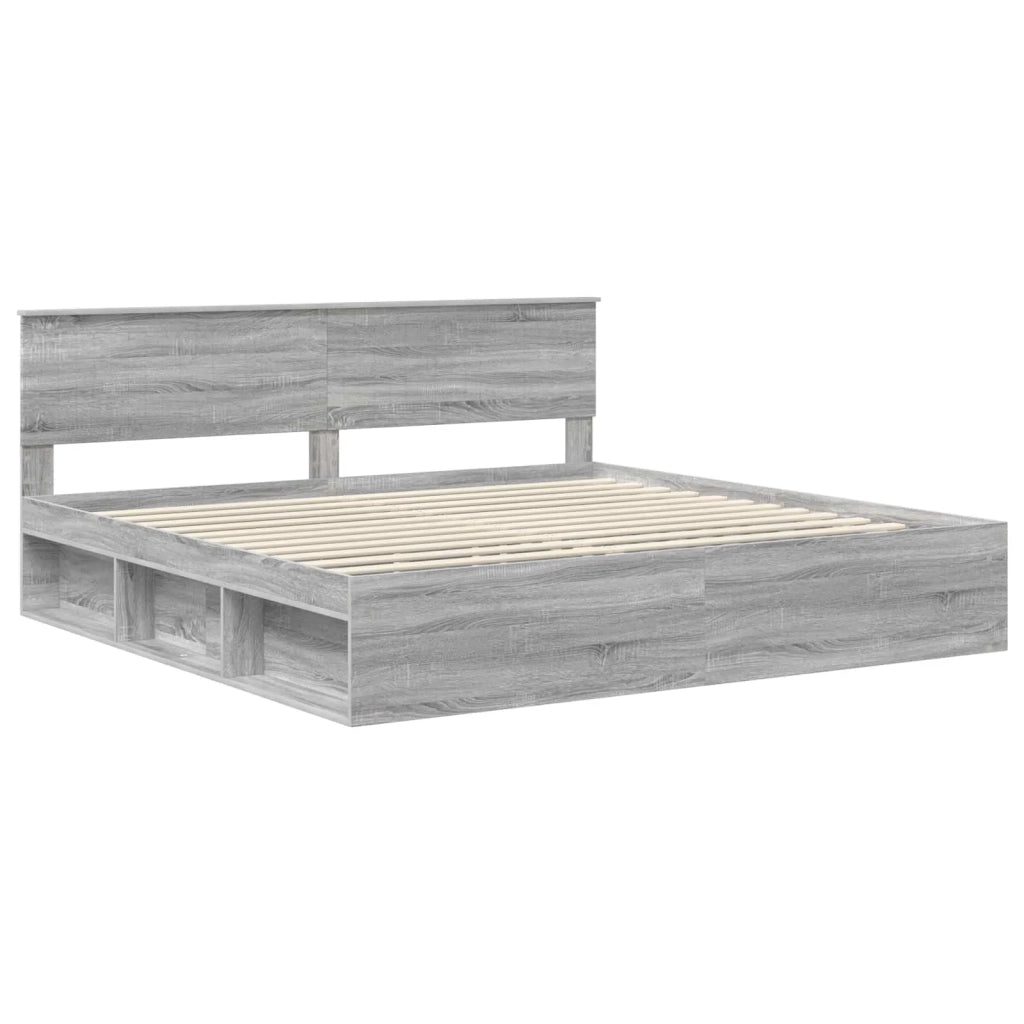 Struttura del letto Grigio Sonoma 200 x 200 cm Pino massello 3410560