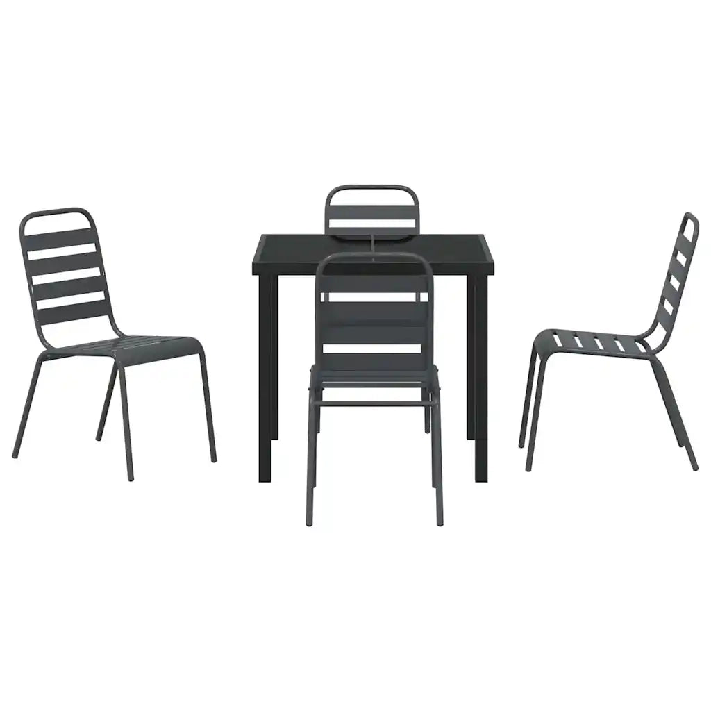Set da Pranzo per Giardino 5 pcs Antracite