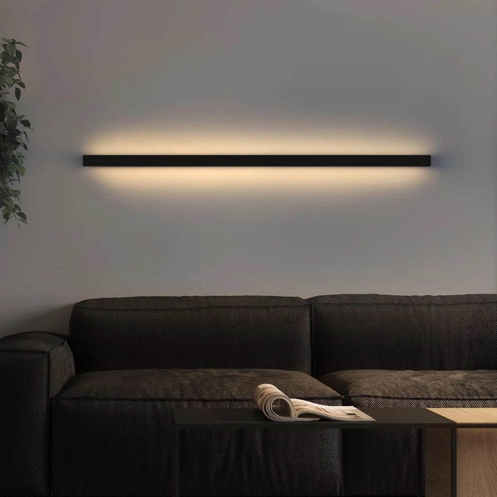 ZMH Moderna applique da parete a LED nera da 80cm per interni per corridoio e camera da letto