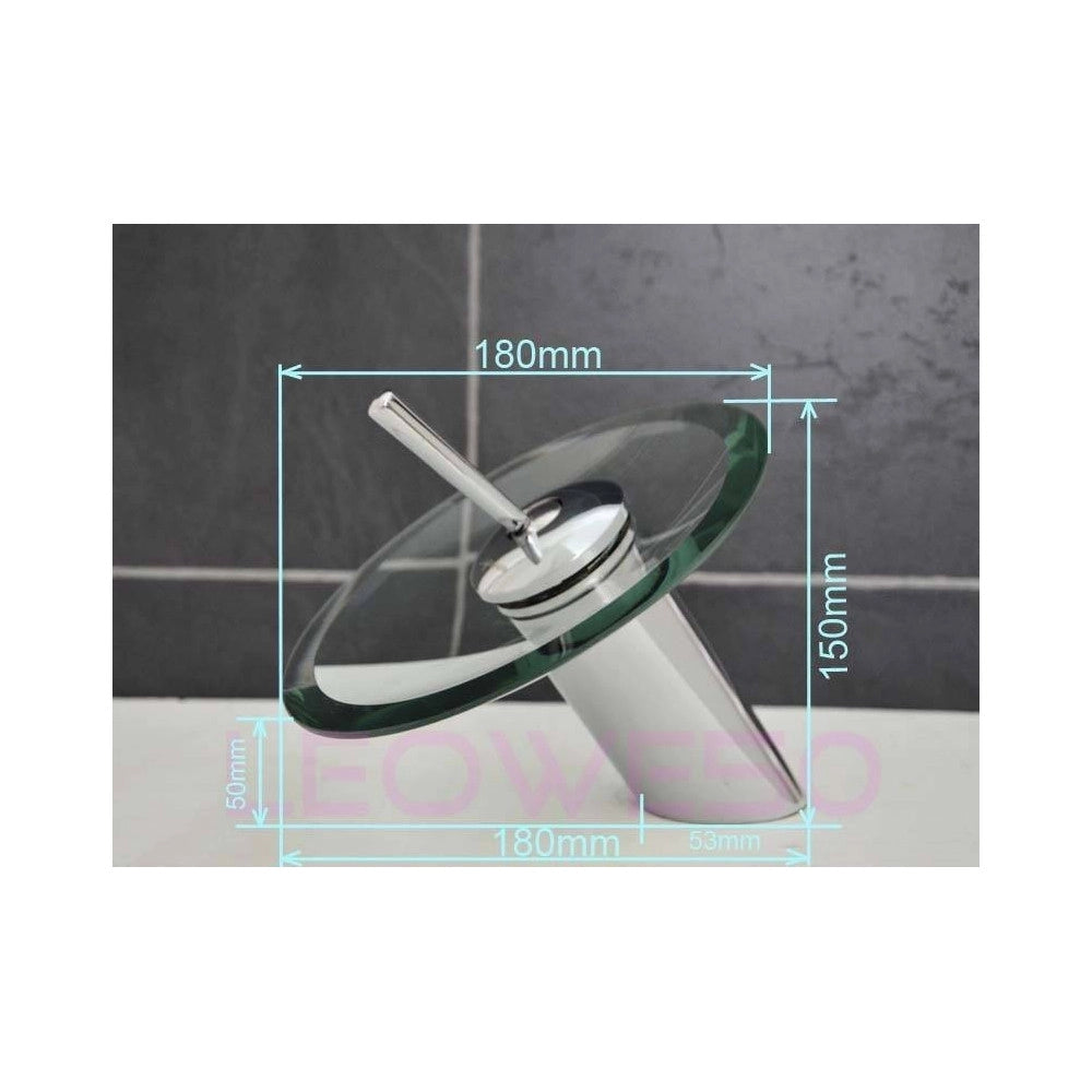 Trade Shop - Miscelatore Rubinetto Monocomando Cromato E In Vetro A Cascata -