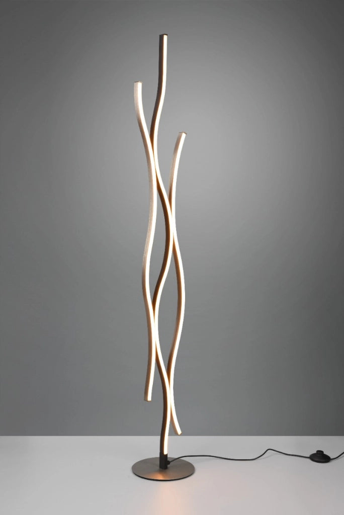 Lampada da terra LED Blaze argento Trio 28W dimmer