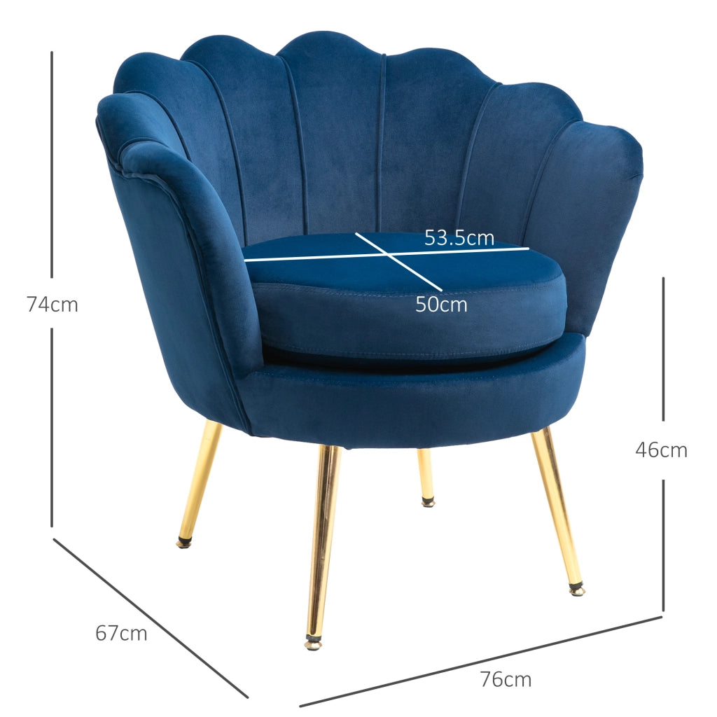 Poltrona Relax ¨C Zephmum ¨C Blu, Tessuto, 76x67x74cm