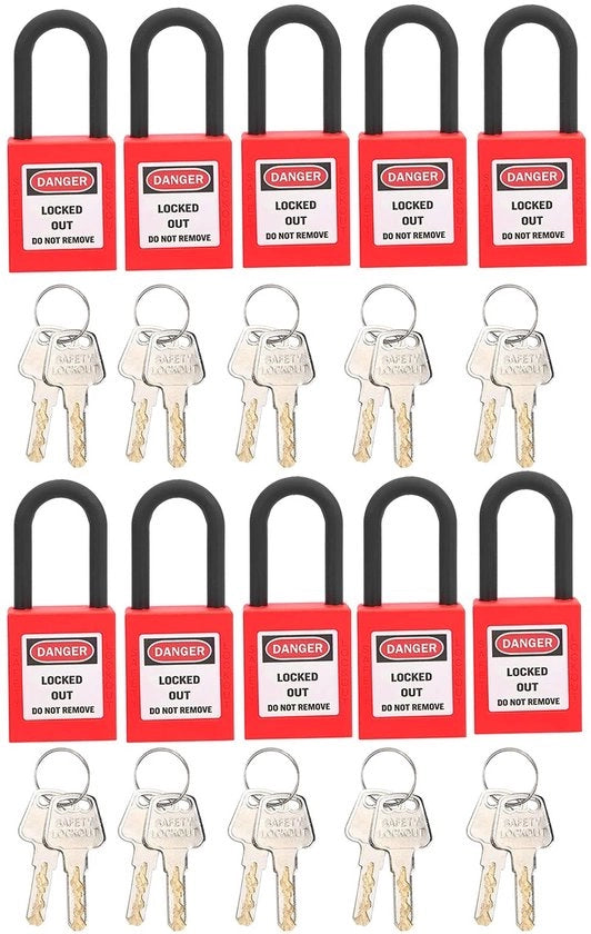 Set di Blocco e Sblocco per Sicurezza Industriale - 10 Pezzi - Nylon PA - Per applicazioni industriali - Sicurezza affidabile - Prevenzione efficiente