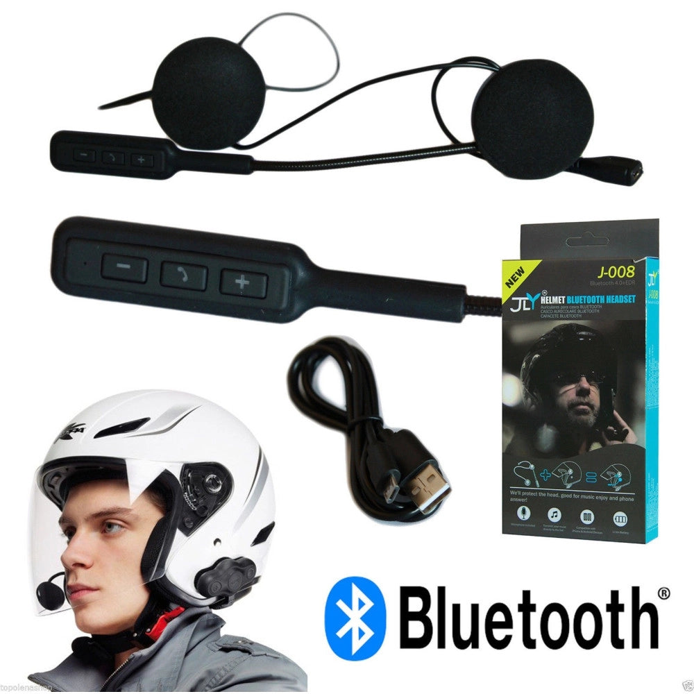 Trade Shop - Interfono Bluetooth Impermeabile Per Casco Moto Mp3 Bt Microfono Auricolari -