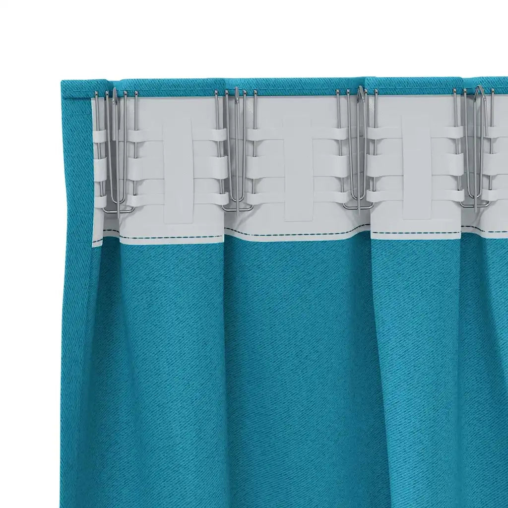 Tende Blackout con Anelli 2 pcs Turchese 175 x 140 cm 4107529