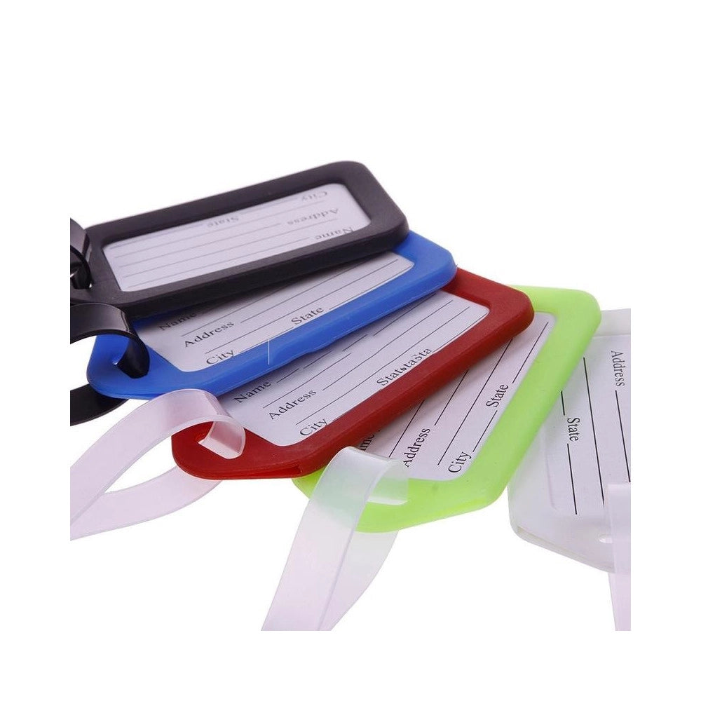 Trade Shop - Set 4 Pezzi Etichette Etichetta Bagaglio Aereo Valigie Targhette Targhetta -
