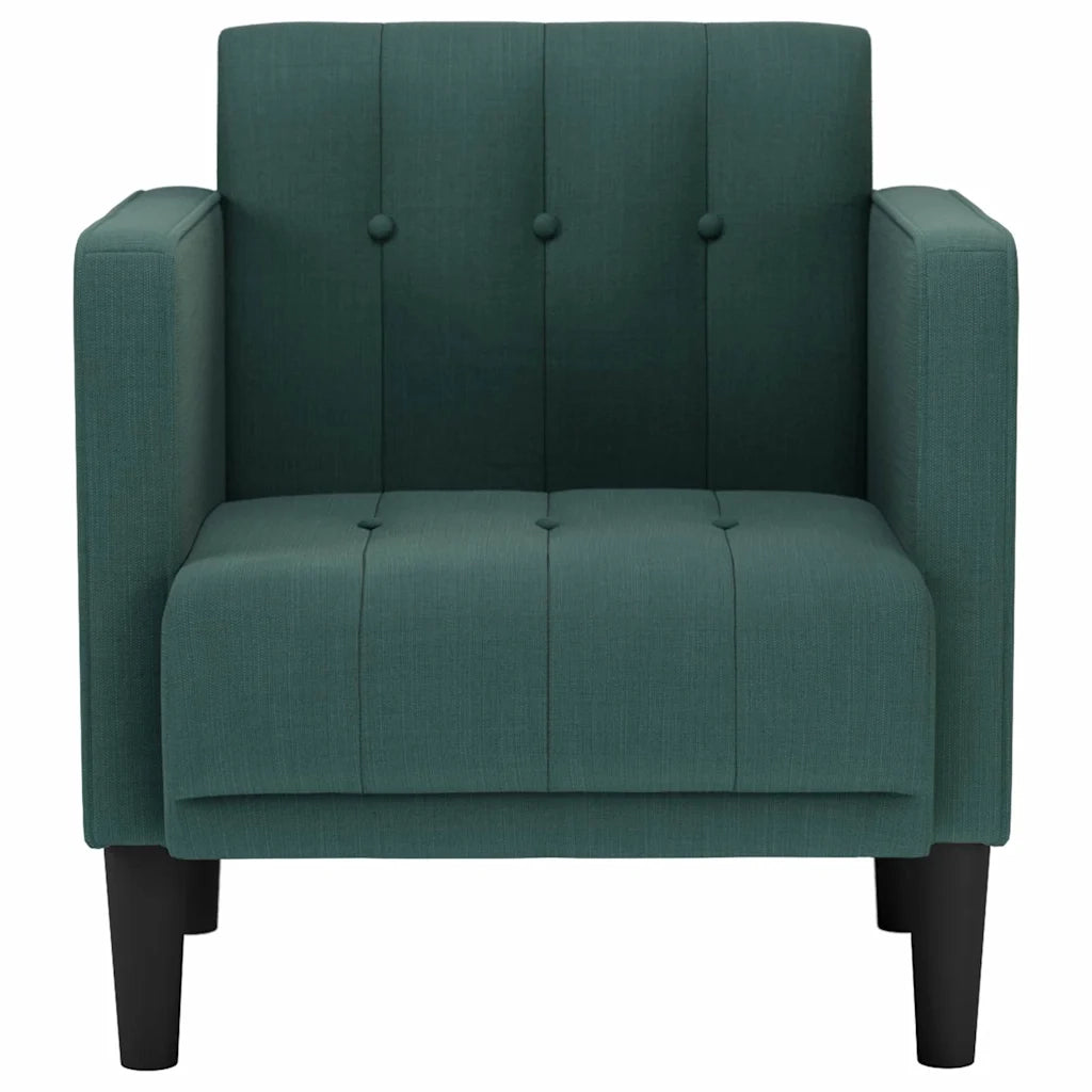 Divano Poltrona | Sedia con Braccioli Verde Scuro 53 cm in Tessuto