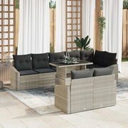 Set Divano da Giardino 9 pcs Grigio chiaro polyrattan 3349028