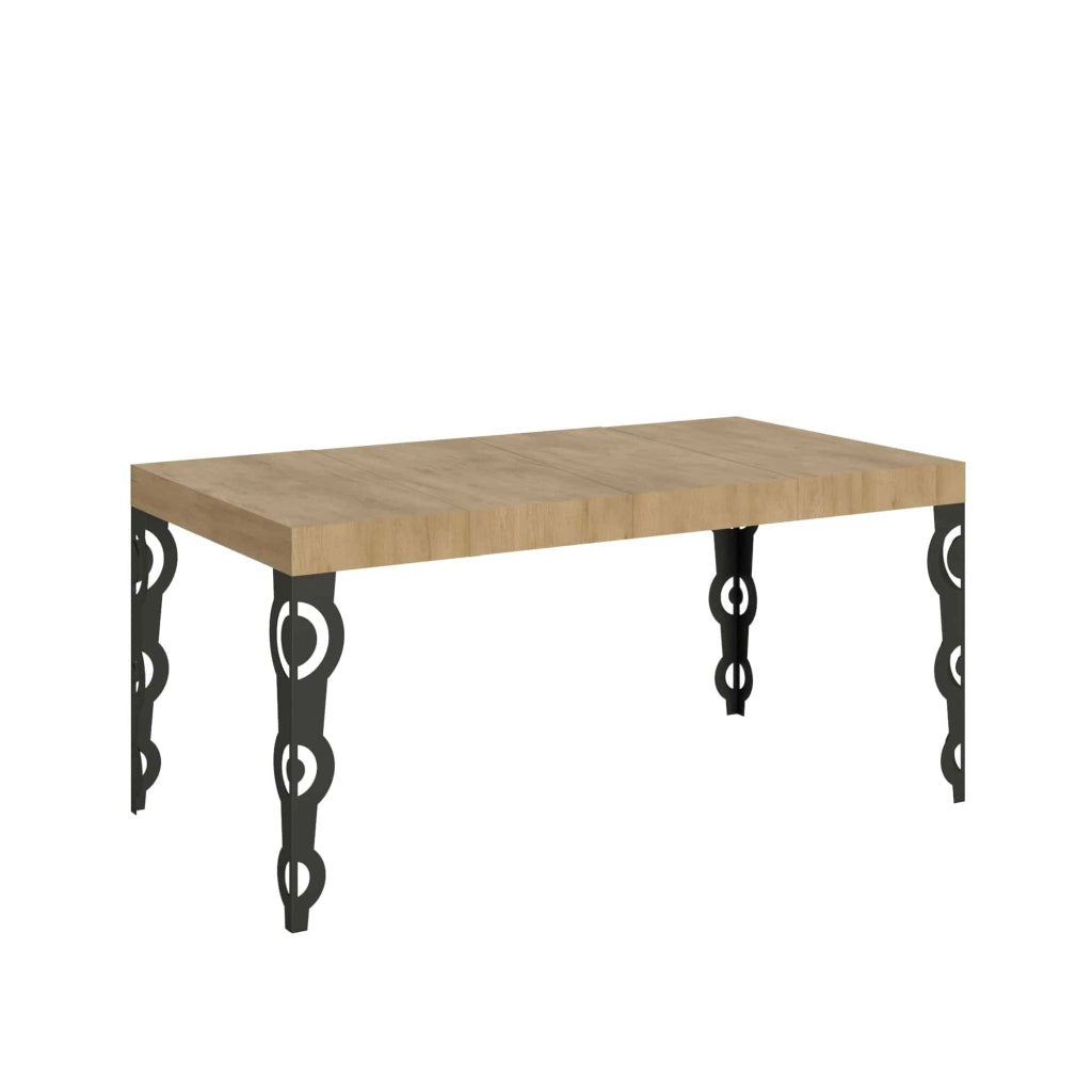 Tavolo allungabile 200/304x90 cm Karamay Premium cemento gambe antracite
