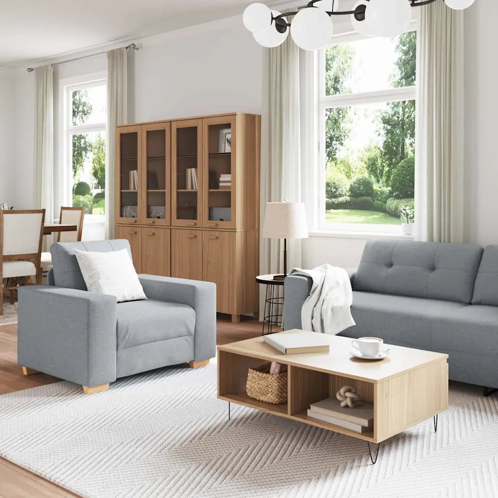 Set di divani con cuscino con cuscino Grigio Tessuto 3324628