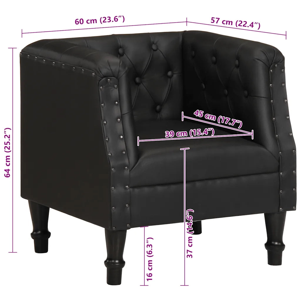 Poltrona Nera in Vera Pelle 286590