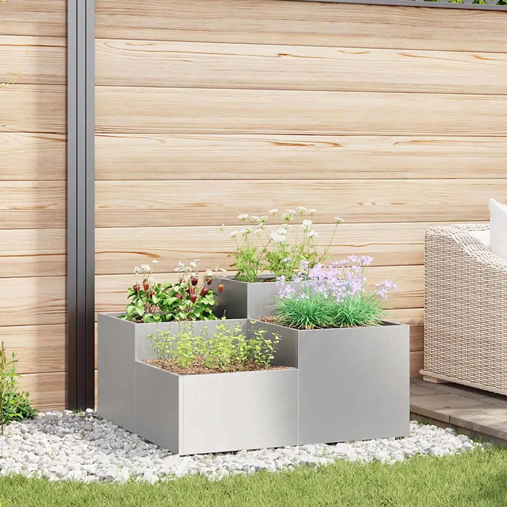 Vaso da giardino Argento 80 x 80 x 48 cm Acciaio inossidabile