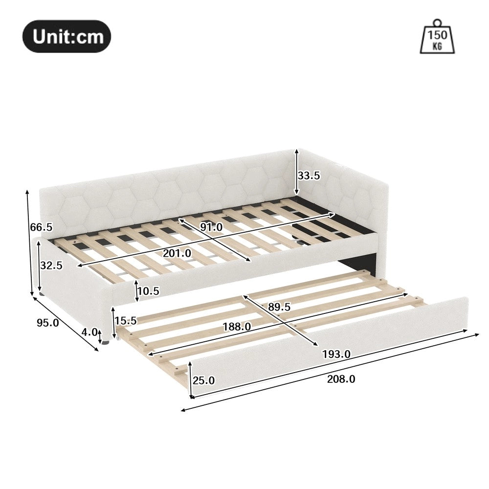 Letto Singolo con Divano e Rete a Doghe ¨C MINIMAL ¨C Bianco 90x200 cm