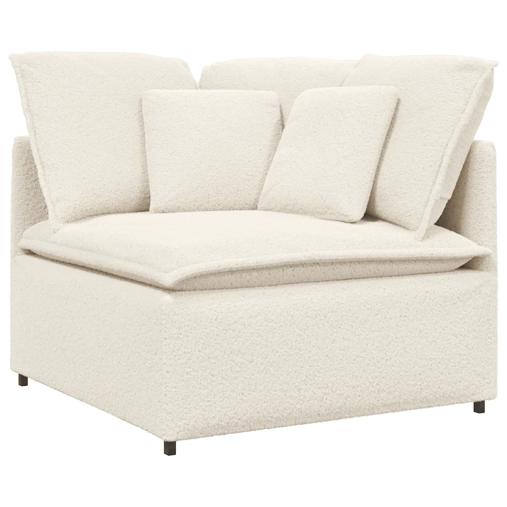 Modulo Angolare Divano Modulare con Cuscini Crema 100 cm 4104475