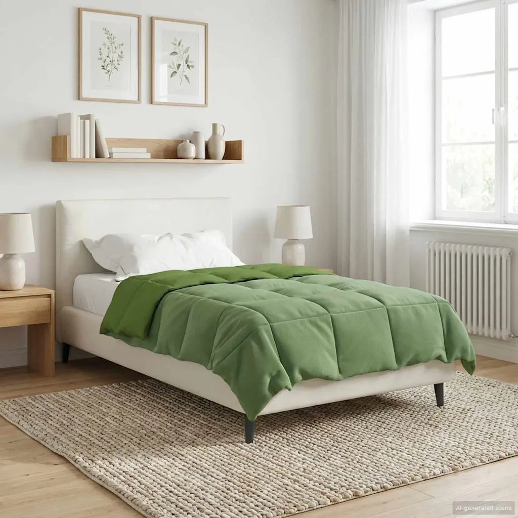 Piumone Completo Annuale Verde 155 x 220 cm Microfibra 42026044