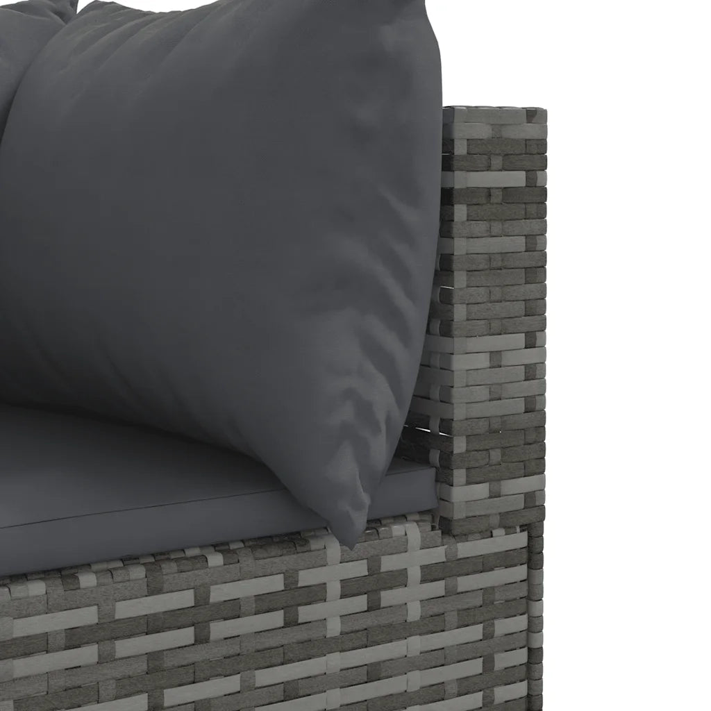 Set Divani da Giardino 6 pz con Cuscini in Polyrattan Grigio 3308242