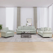 Set di Divani 3 pz con Cuscini Grigio Chiaro in Velluto 3202190