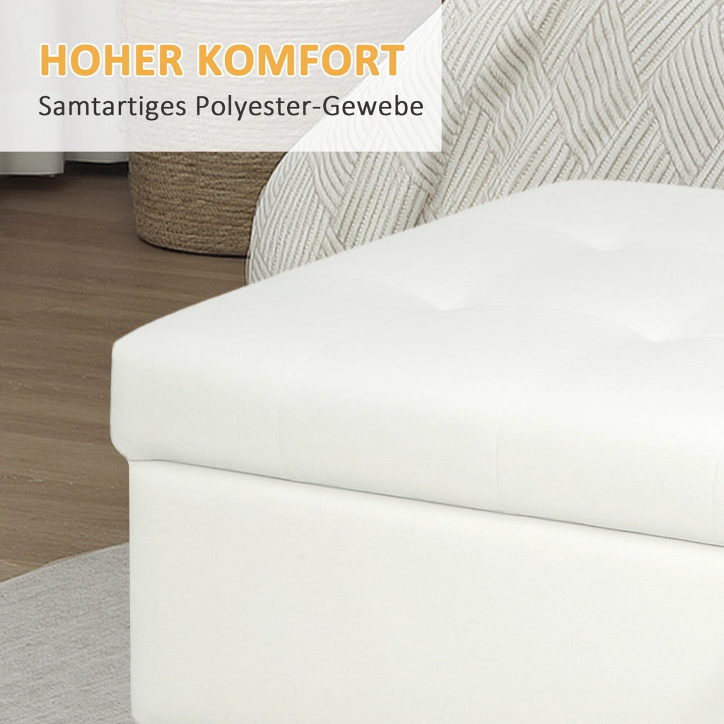 Pouf contenitore ¨C Xylo ¨C tessuto crema gambe legno