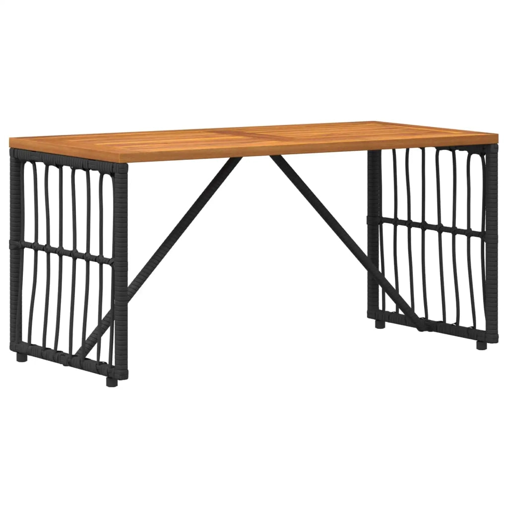 Tavolo da Esterno Nero 80 x 40 x 40 cm Acciaio e Polyrattan 42025145