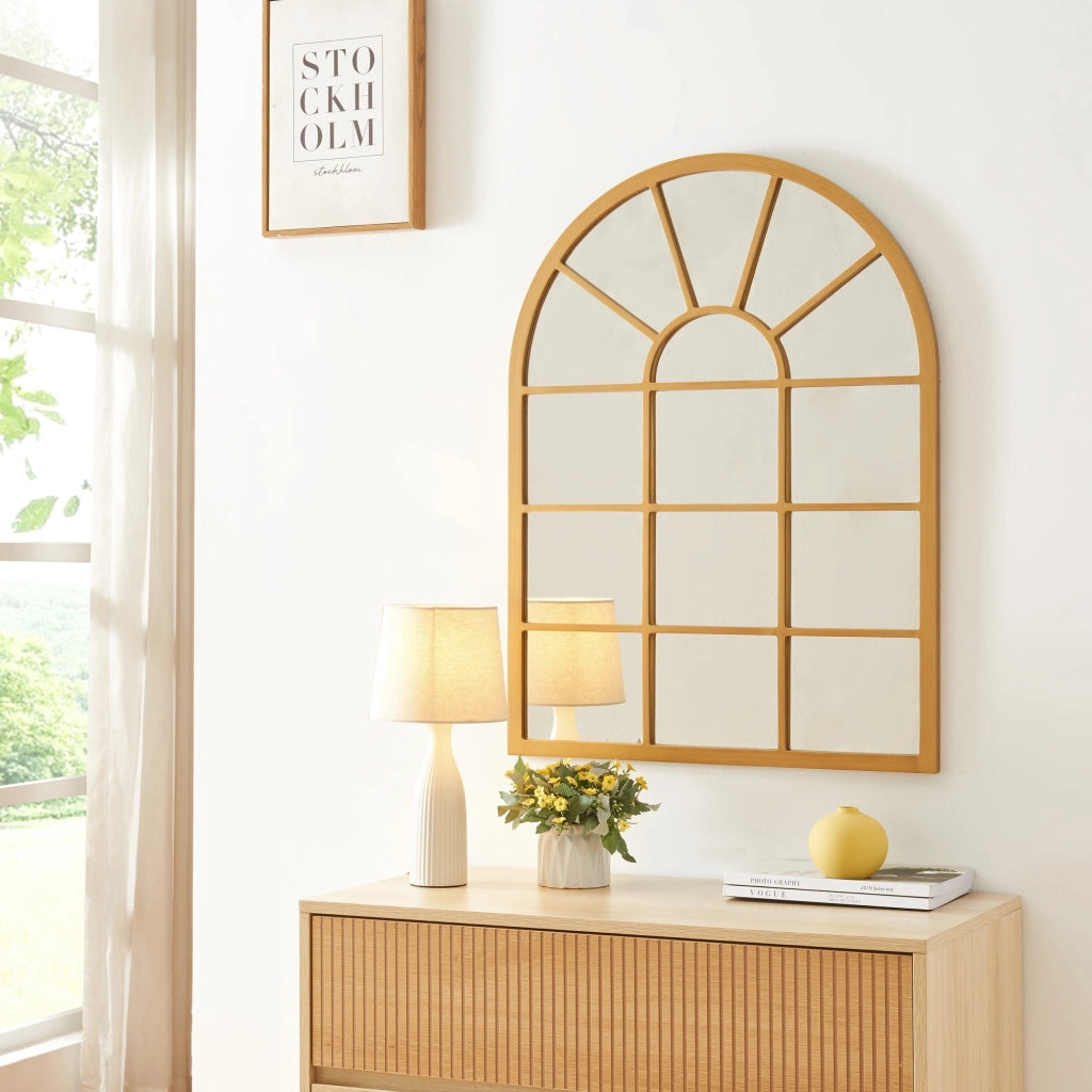 Specchio da Parete Villalago Forma Arcuata 80 x 60 cm color Oro [en.casa]