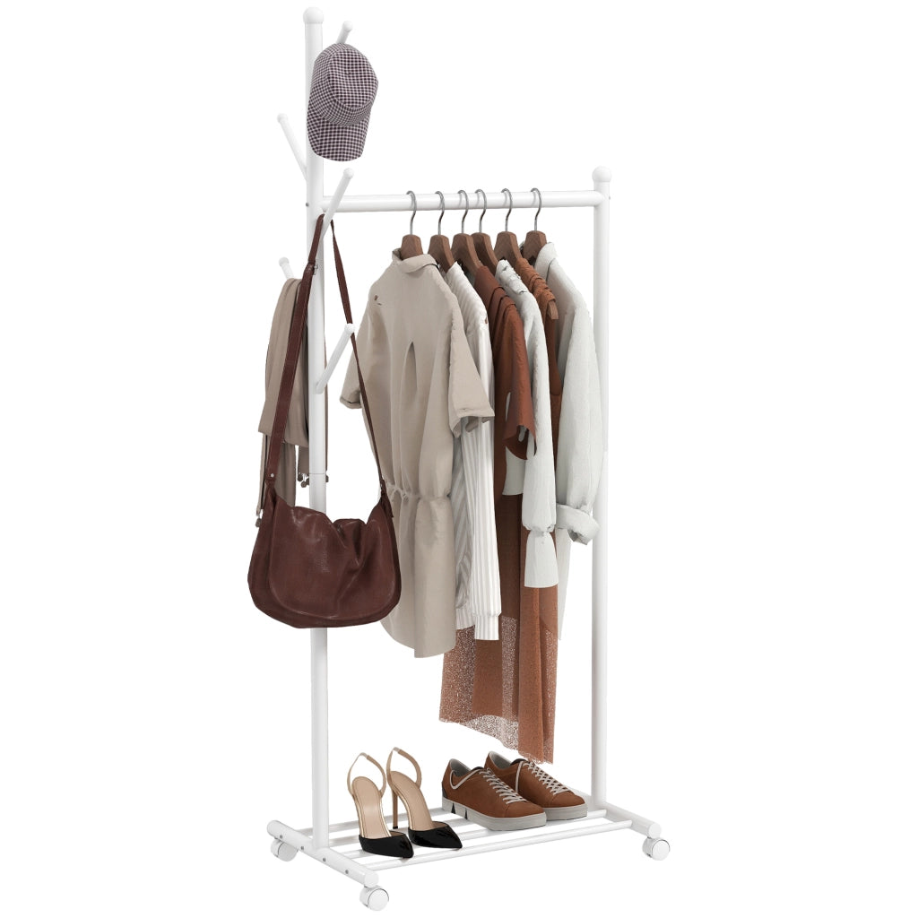 Scarpiera con Appendiabiti e Ripiano ¨C Minimal ¨C Bianco