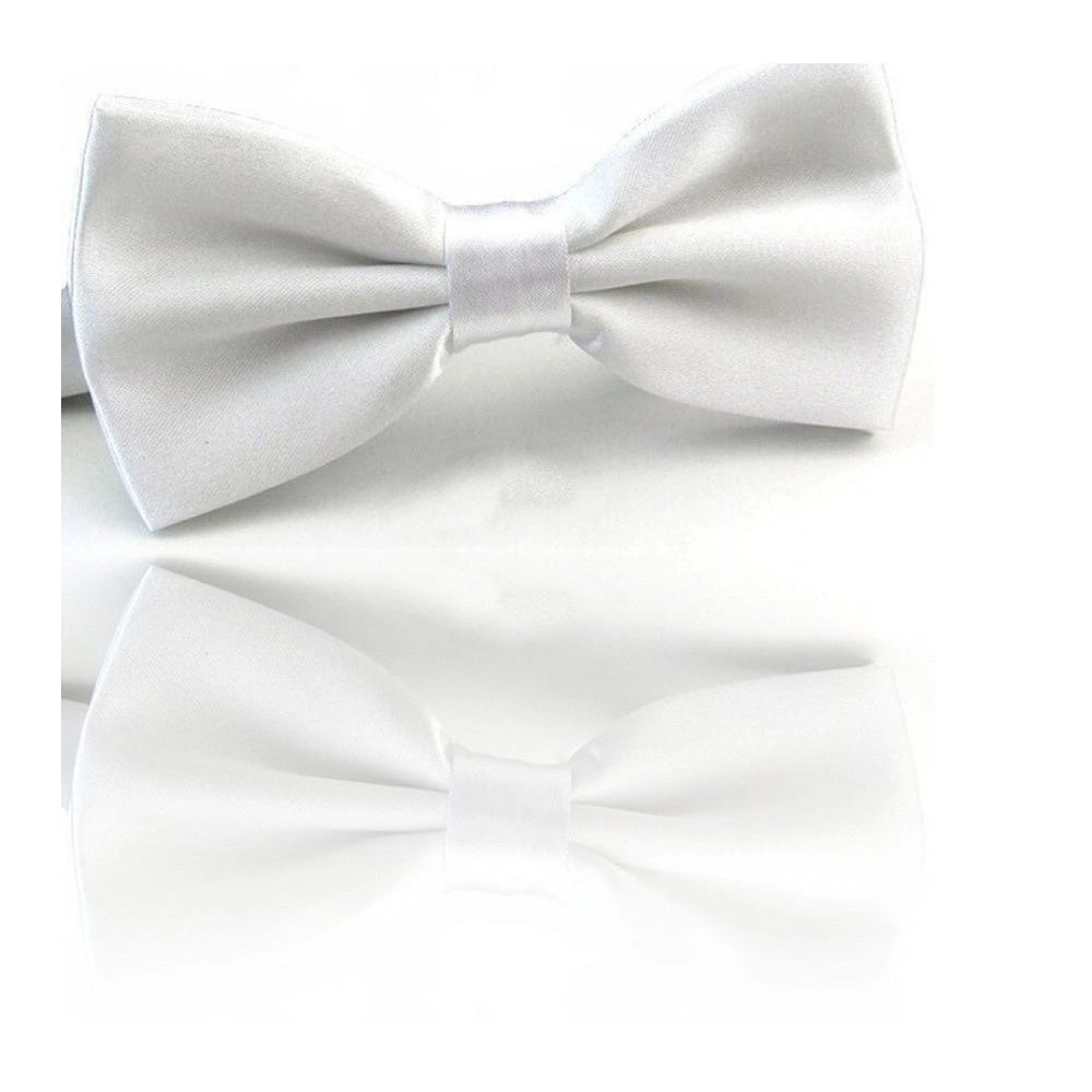 Trade Shop - Papillon Seta Bianco Cravattino Farfallino Cravatta Frack Uomo Donna -