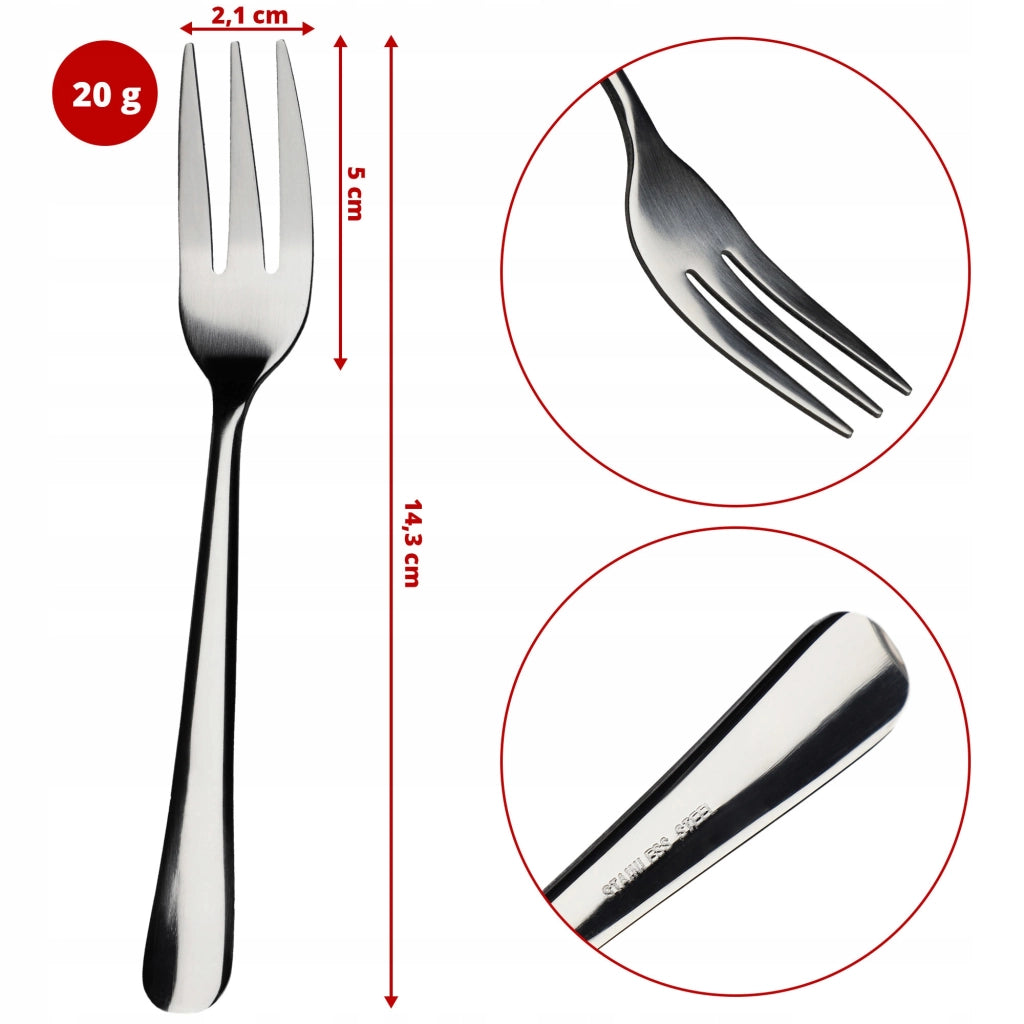 Set di 3 forchette da dessert KADAX lucide