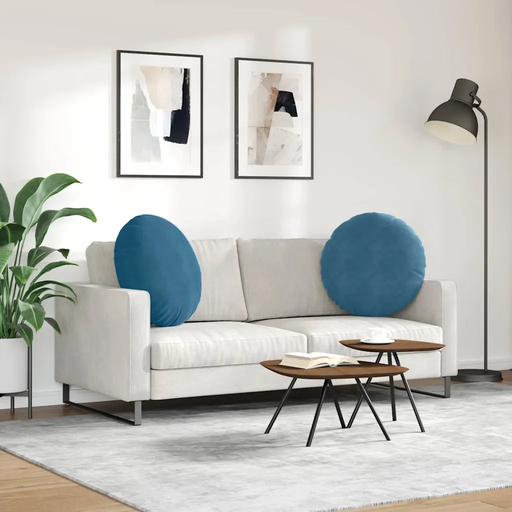 Cuscini per Seduta 2 pz | Cuscini per sedie Blu ? 80 x 29 cm Velluto
