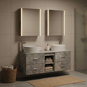 Set di mobili per il bagno 5 pz Grigio Cemento 3407090
