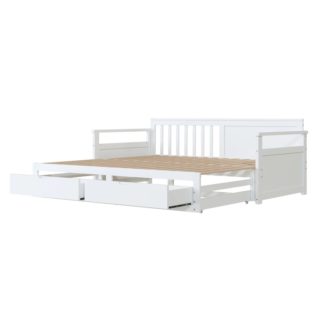 Letto giorno con funzione letto aggiuntivo in legno massello di pino 90x190 cm