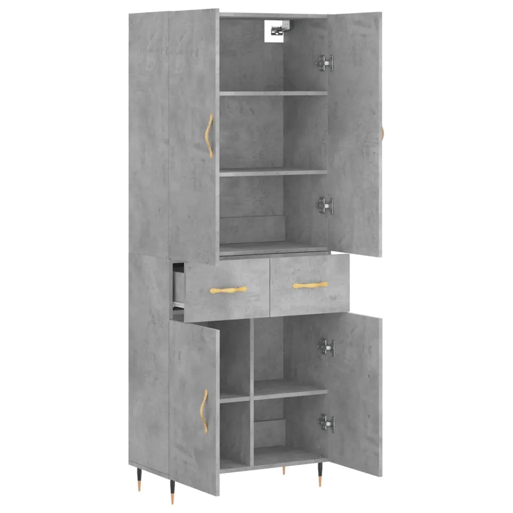 Credenza Grigio Cemento 69,5x34x180 cm in Legno Multistrato 3198133