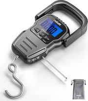 Pesa Bagagli per Adulti 110lb 50kg Pesa Digitale con Schermo LCD Visiera Pesa Appeso con Maniglia Comoda Maniglia di Misura con Batterie AAA 2 pezzi Nero cassaforte per Adulti