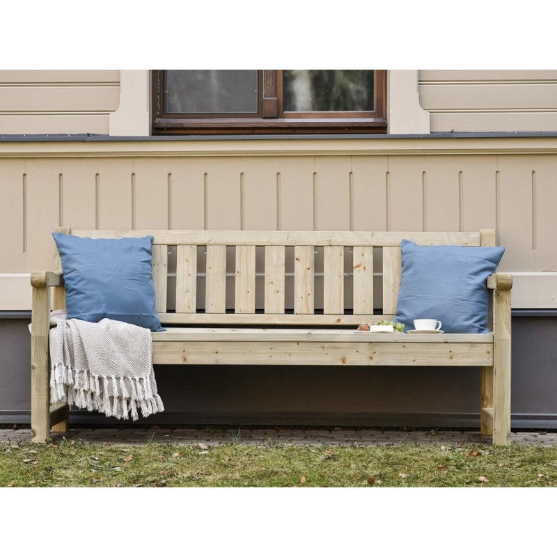 Panca da giardino in legno 3-4 posti, seduta con schienale pino impregnato resistente esterno 200 cm - Esterni da Vivere
