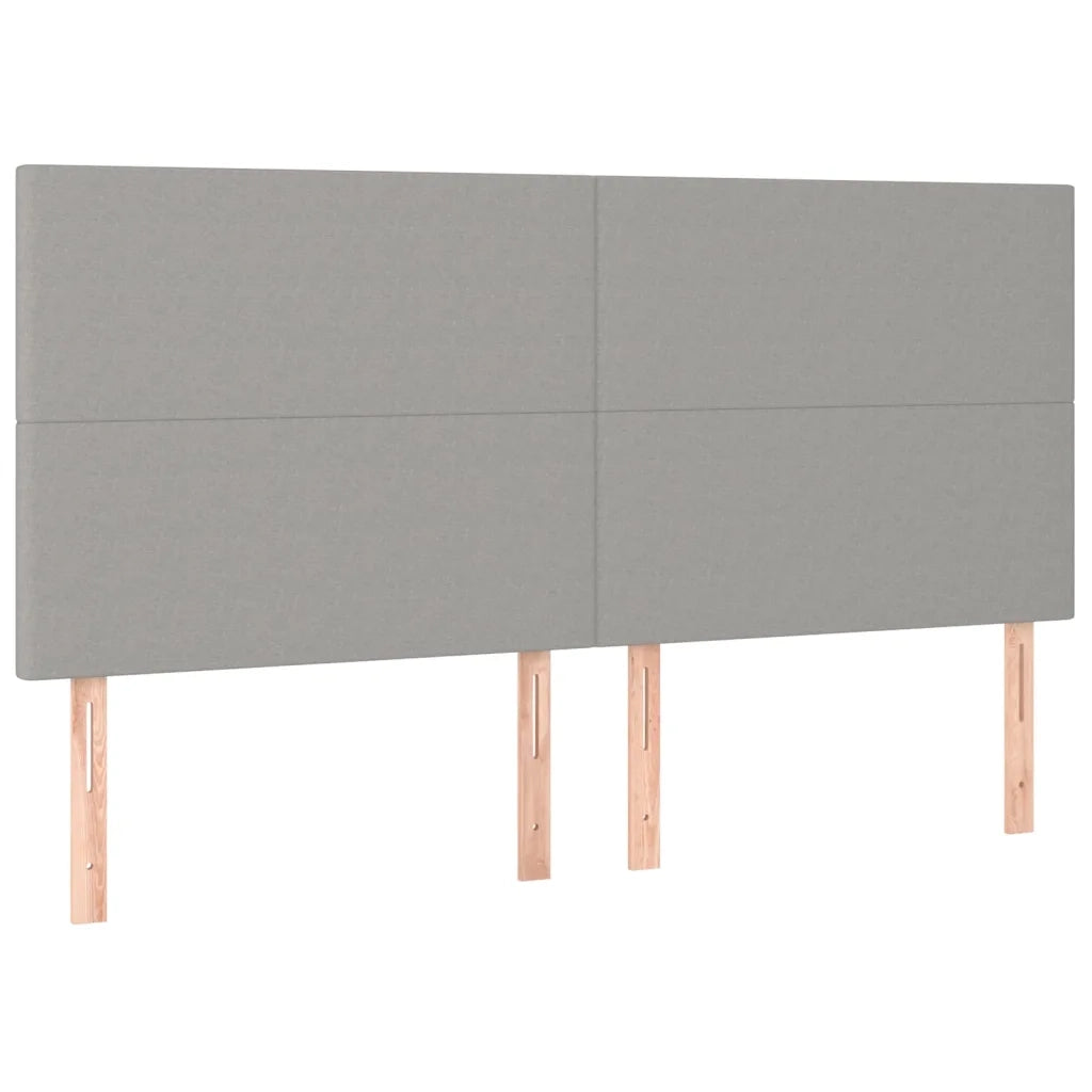 Letto a Molle Materasso e LED Grigio Chiaro 200x200 cm Tessuto 3134741